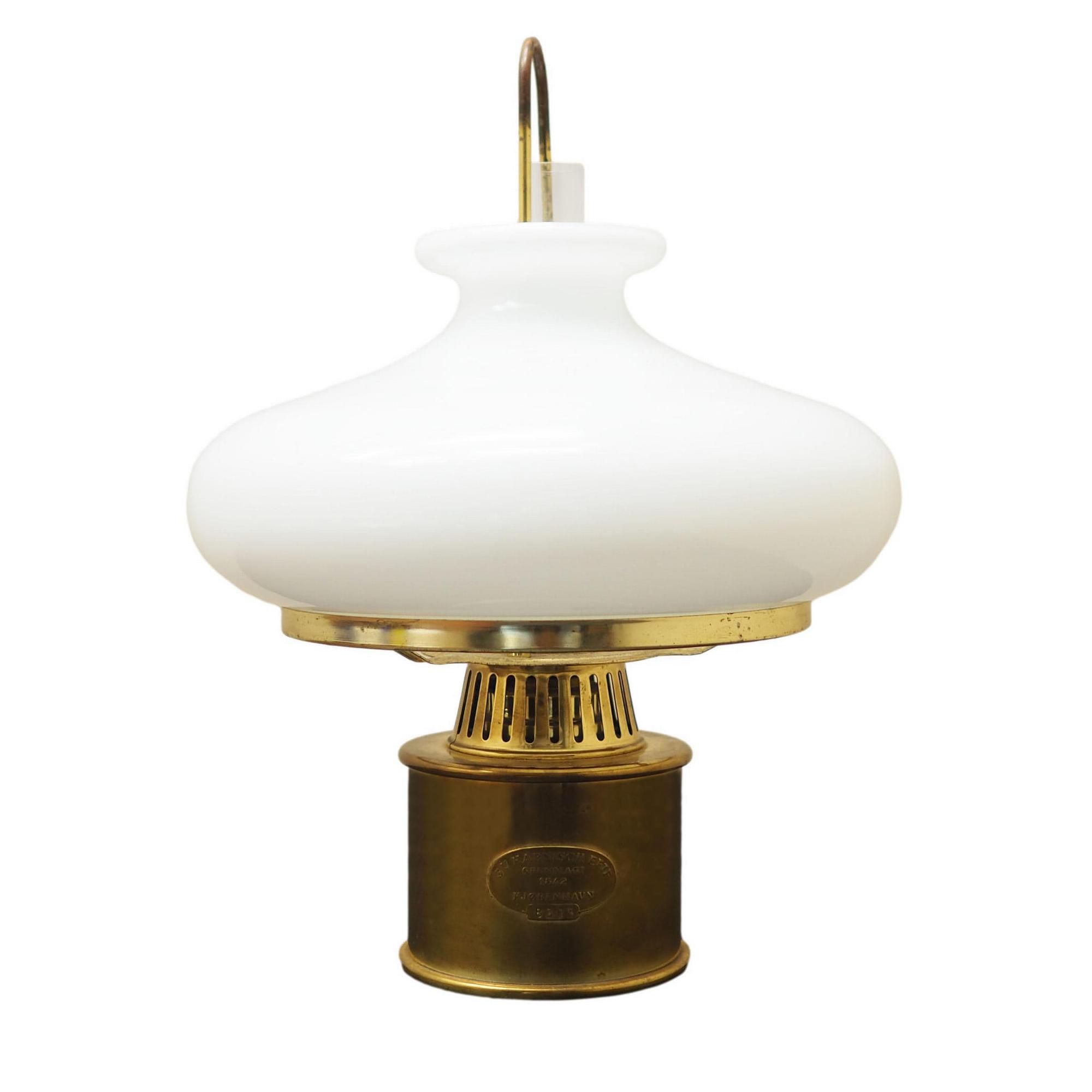 Öl-Tischlampe Metall Glas 1950er Jahre 0