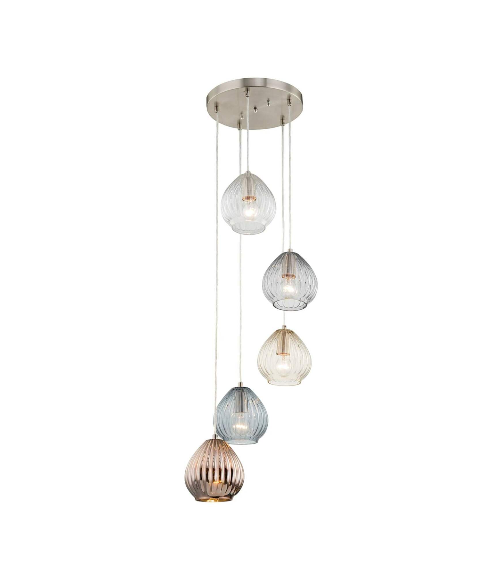 Pendant lamp Caid Iron / Glass 5-light 1