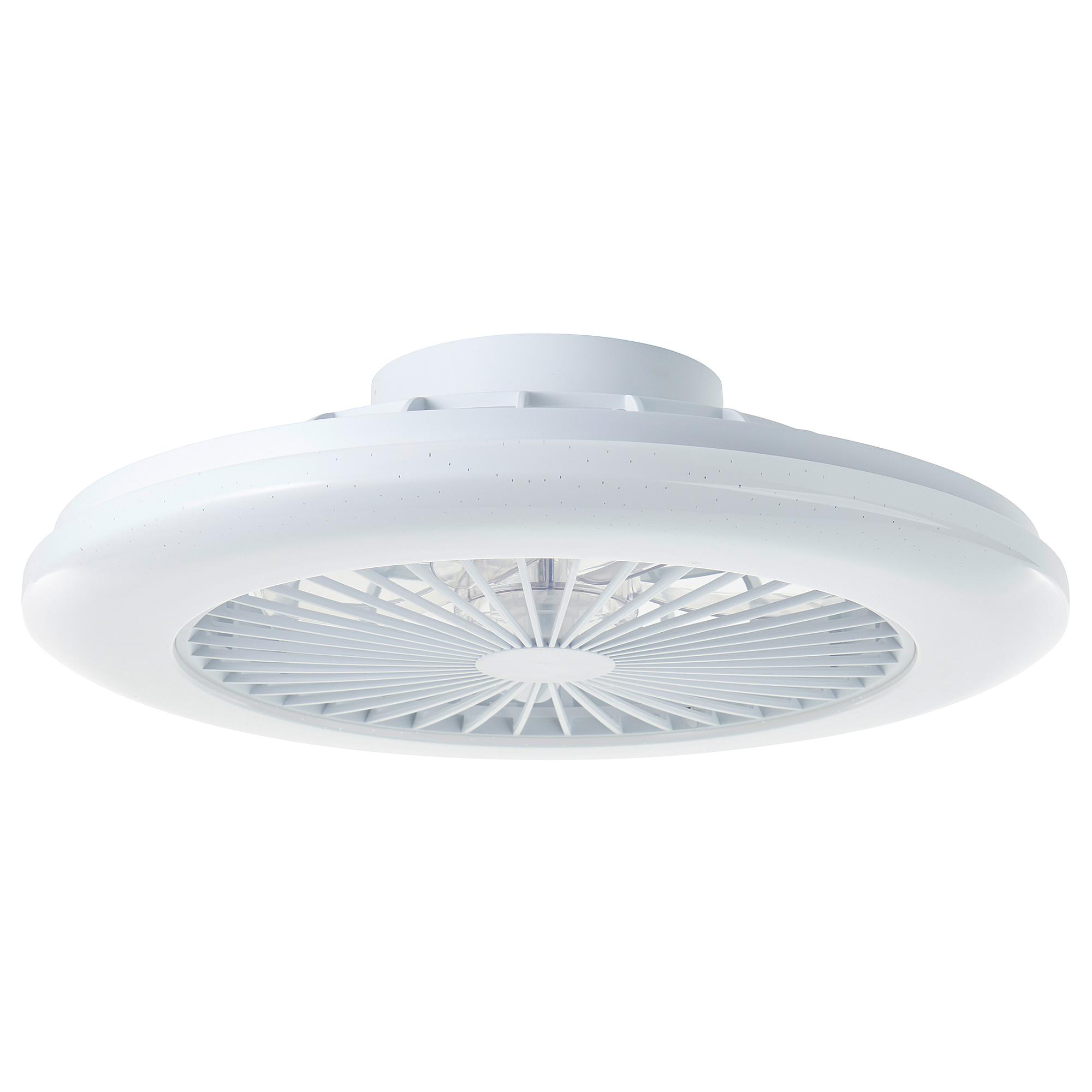 Salerno LED ceiling fan 1-light iron pine white 2