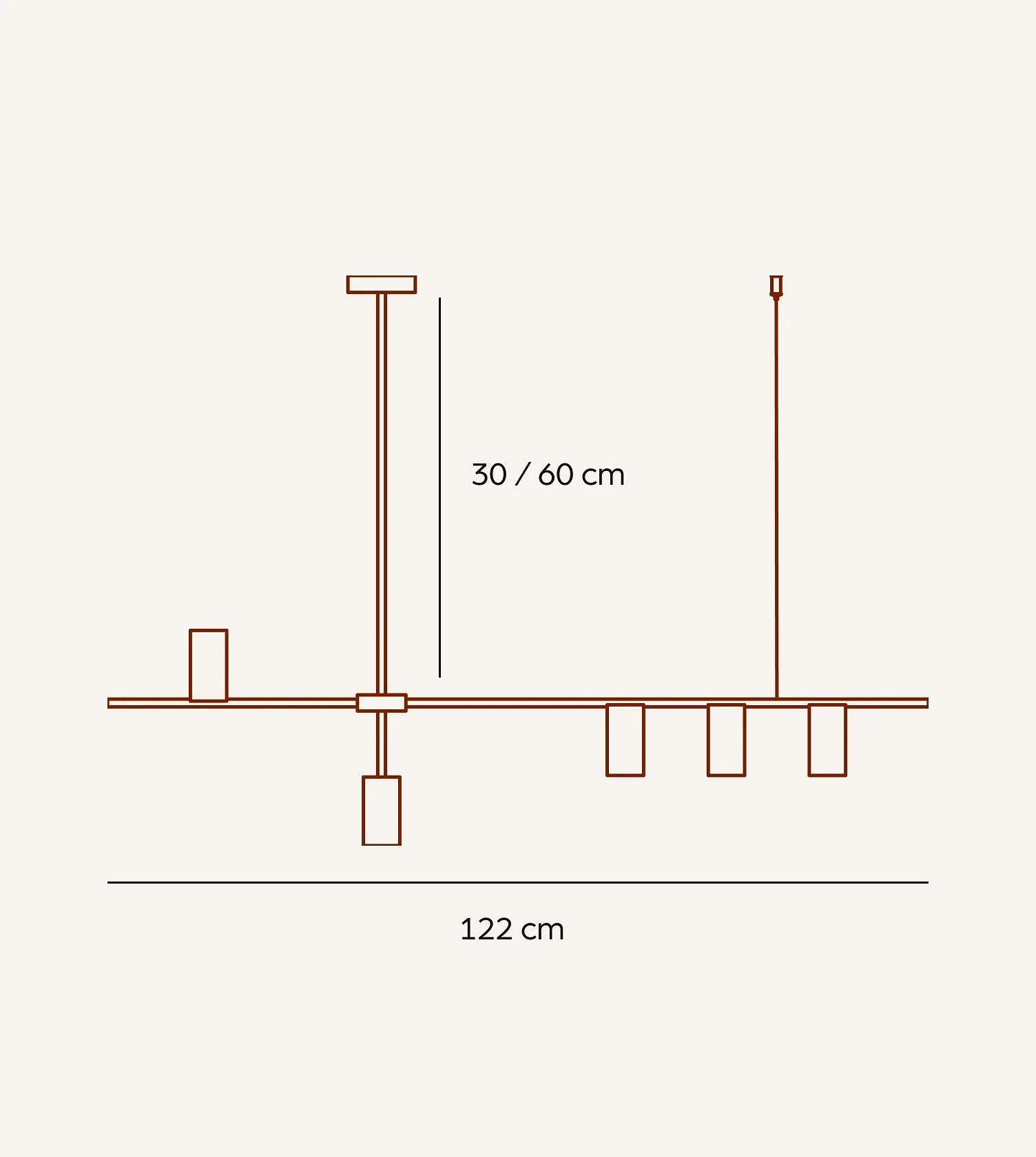 Ajax Pendant Lamp 5-Arm Asymmetrical White 1