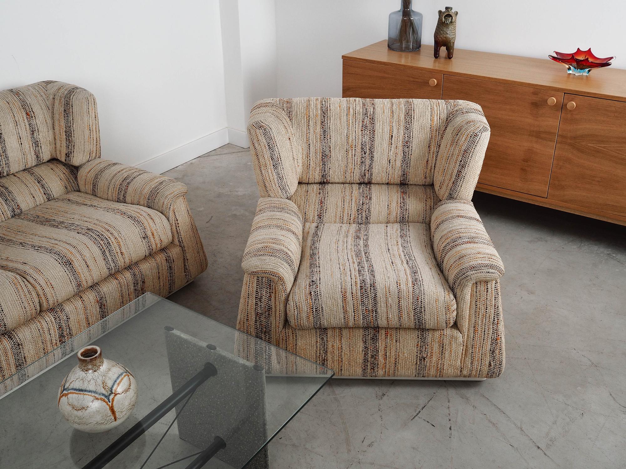 Saporiti Lounge Chair Fabric Beige Wood 1960s 4