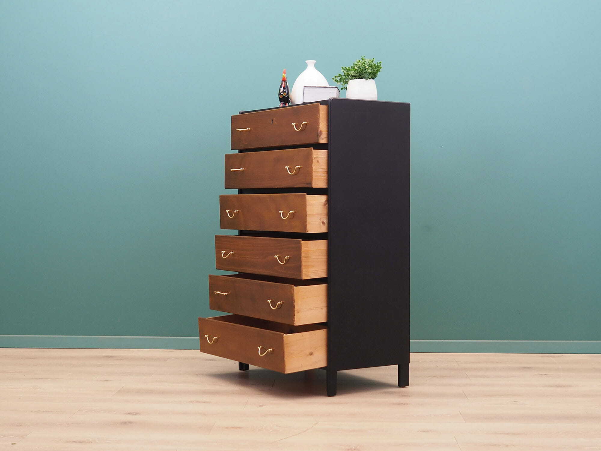 Vintage chest of drawers walnut wood brown 1960s 3