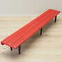 Vintage Bank Holz Leder Rot 1990er Jahre 4