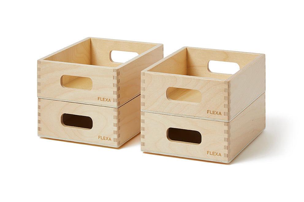 Holzaufbewahrungsboxen-Set Holz Natur 0