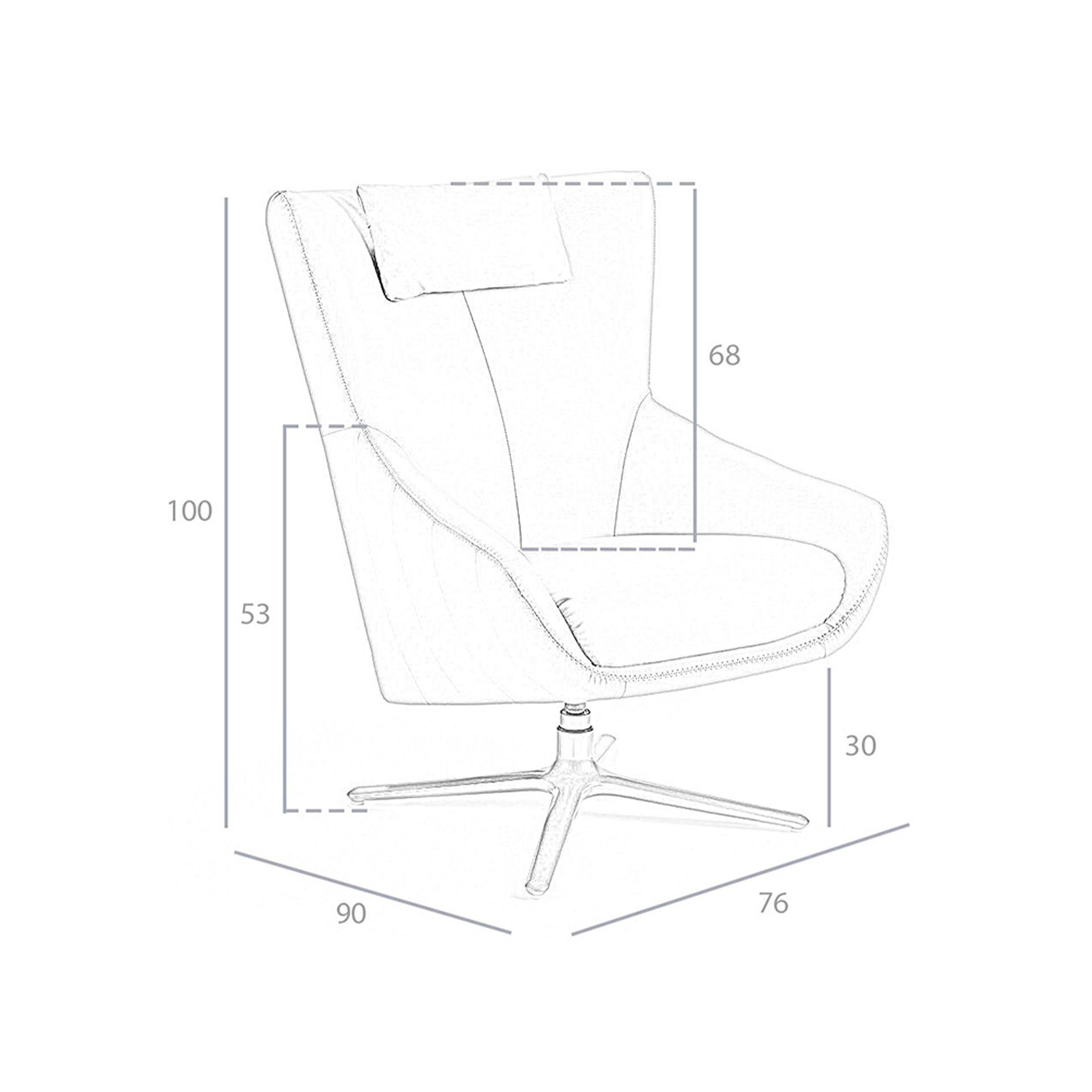 Grey taupe leather swivel armchair 5090 8
