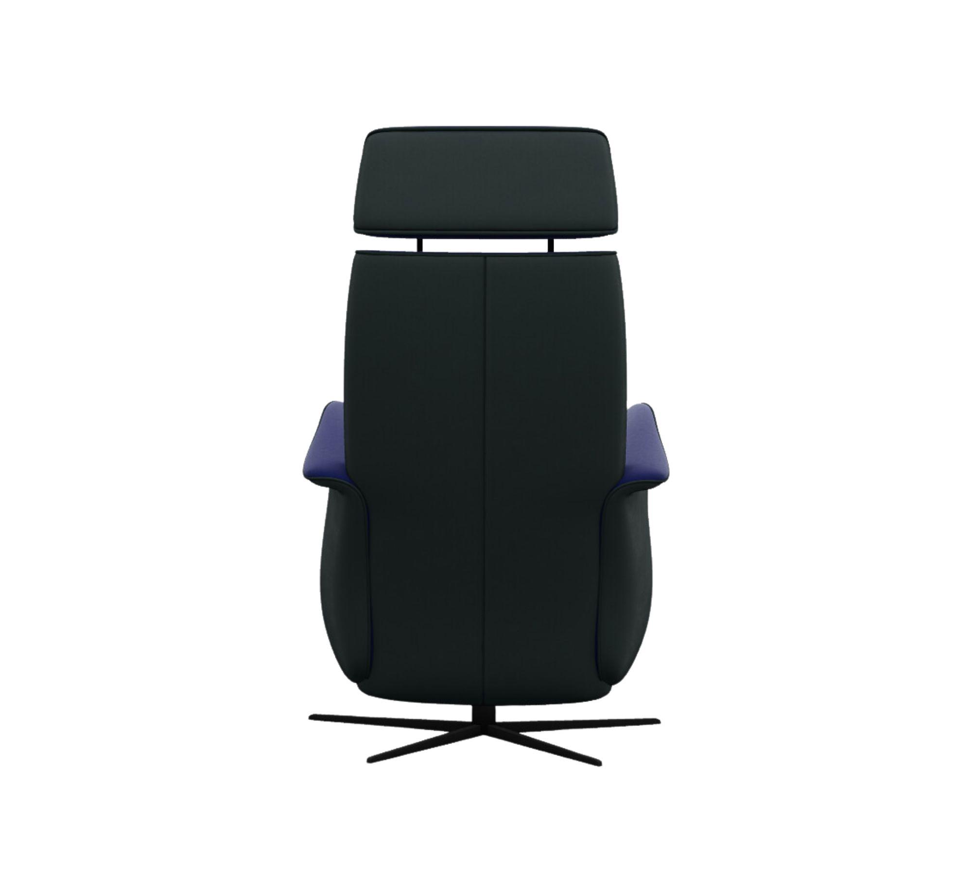 Fåret Sessel Samt Anilinleder Solemio Blau 2