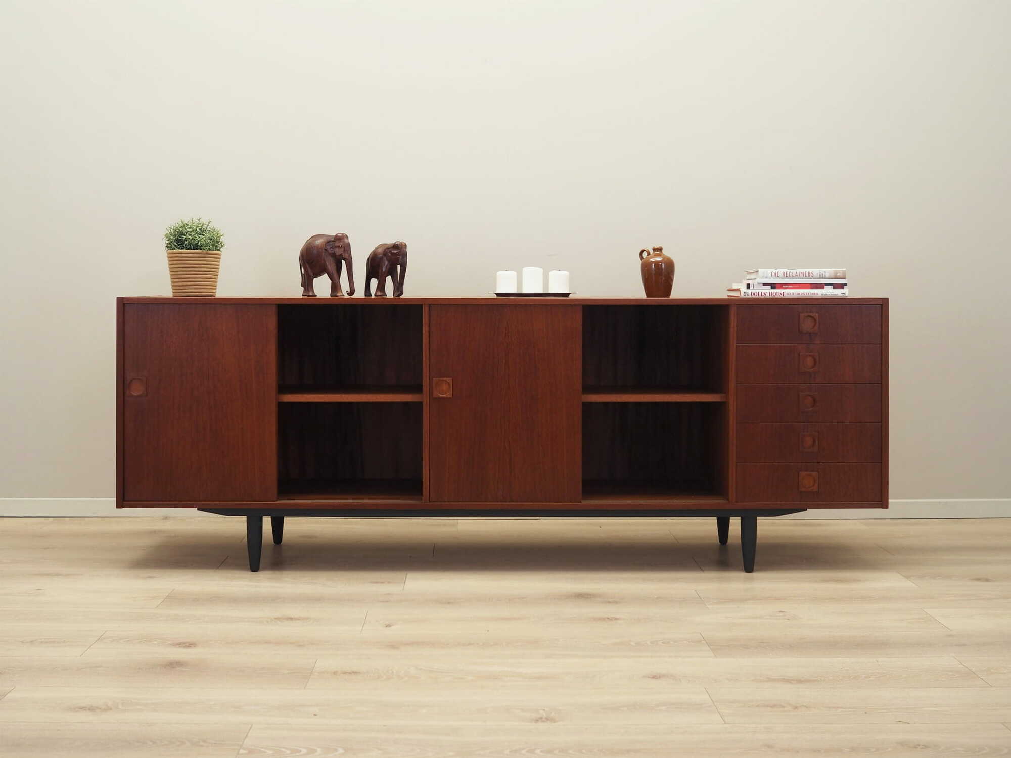 Vintage Sideboard Teakholz Braun 1960er Jahre 2