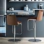 Swivel Bar Stool Faux Leather Brown 3