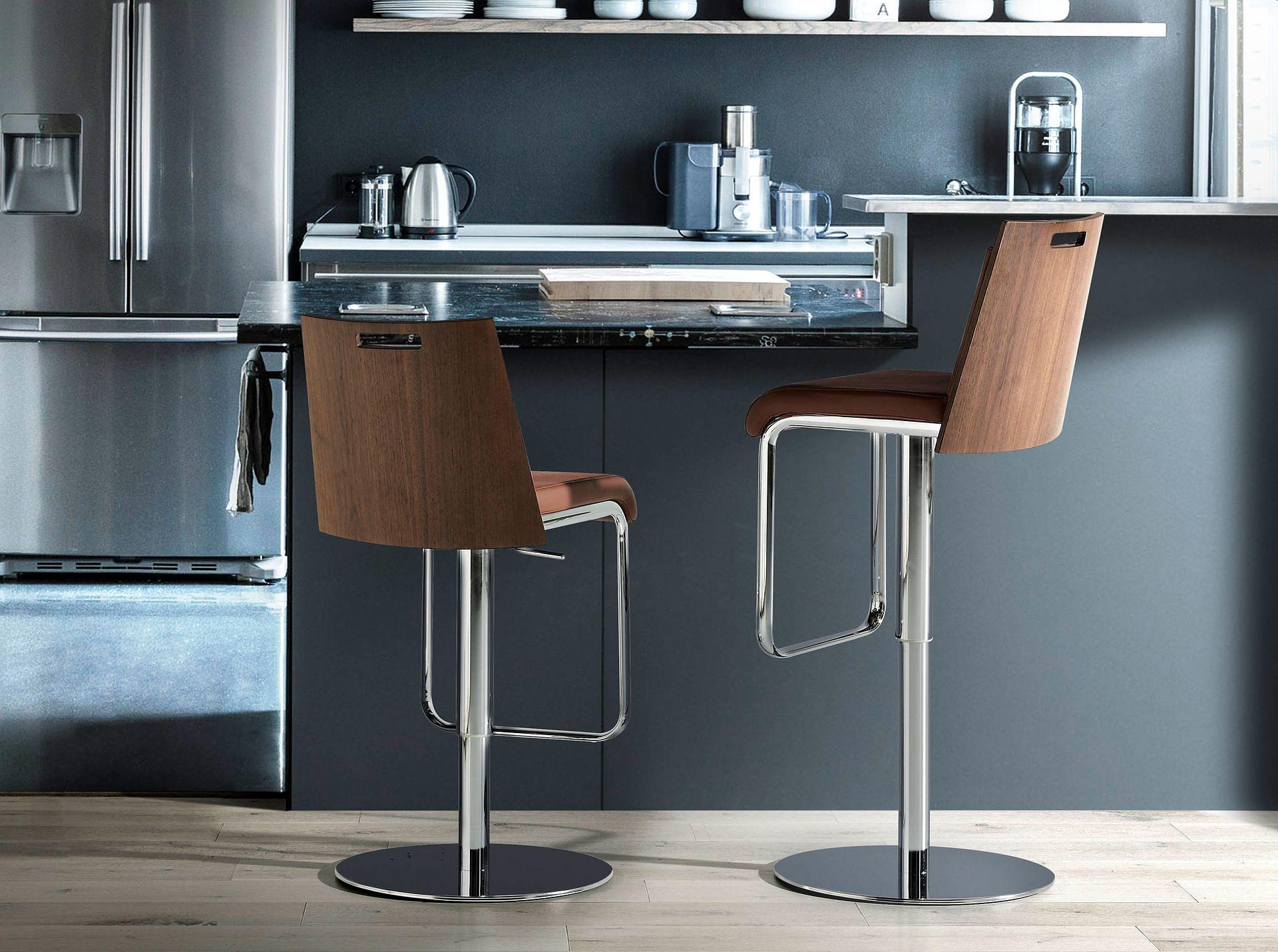 Swivel Bar Stool Faux Leather Brown 3