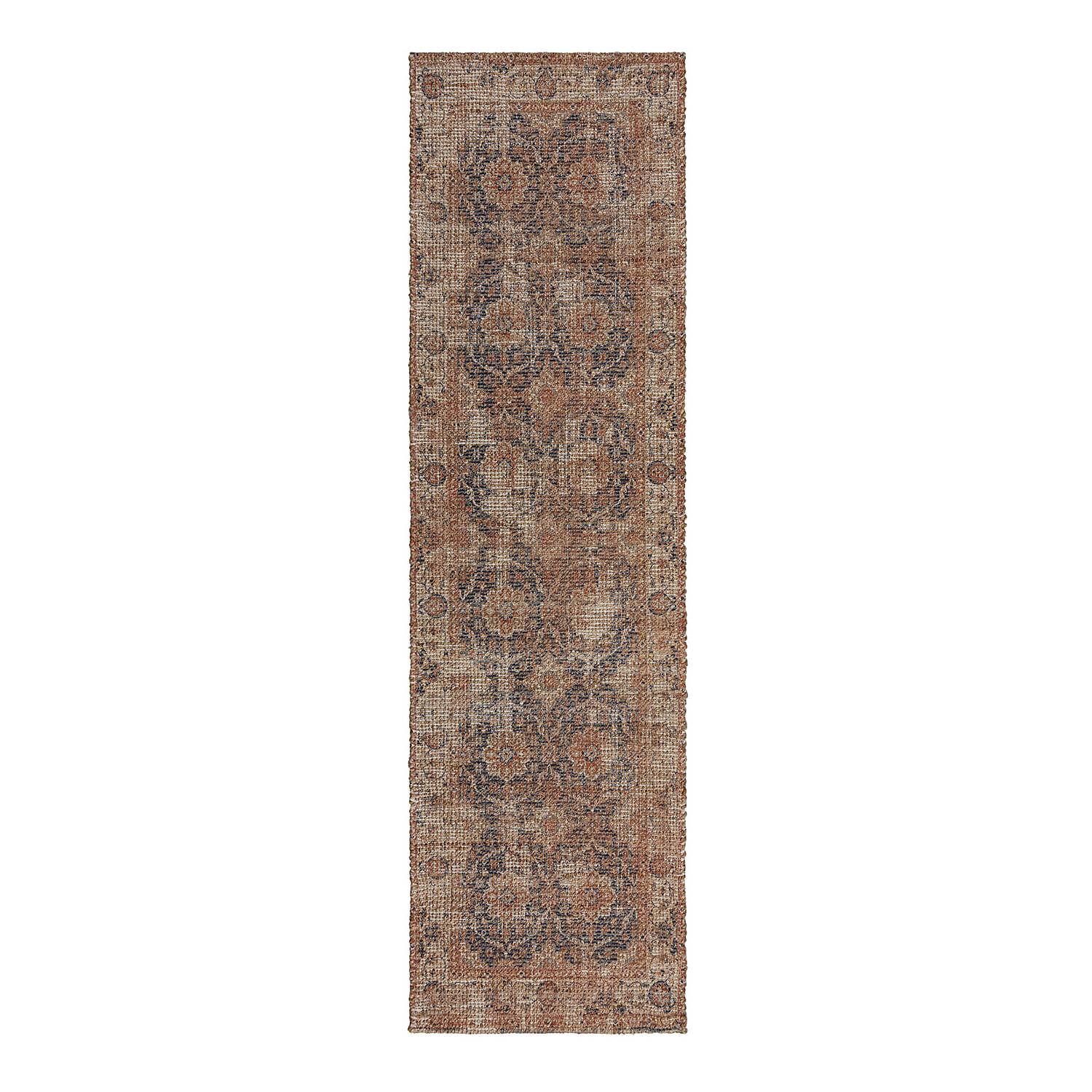 Miley Traditional Läufer Jute Rot Blau 60 x 230 cm 1