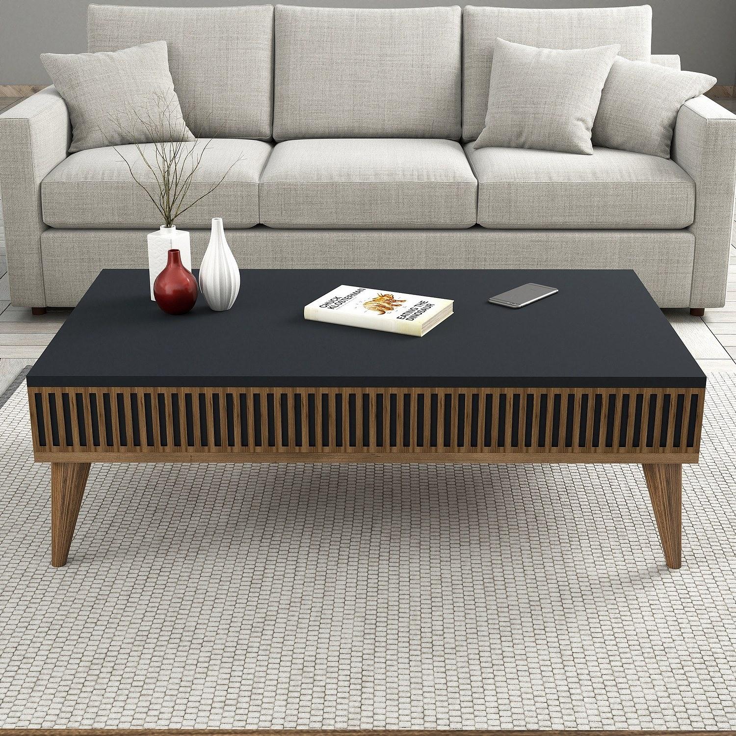 Milan Coffee Table Walnut Brown Anthracite 1