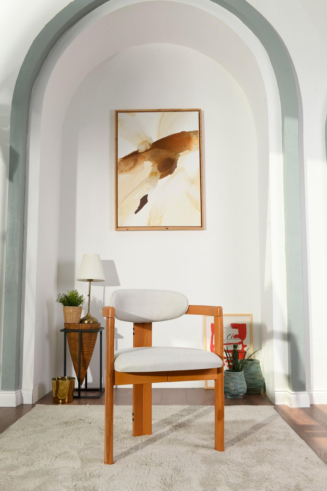 2x Touch Chair Wood Veneer Cream 0