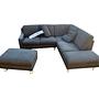 Ecksofa mit Hocker Dunkelgrau 1