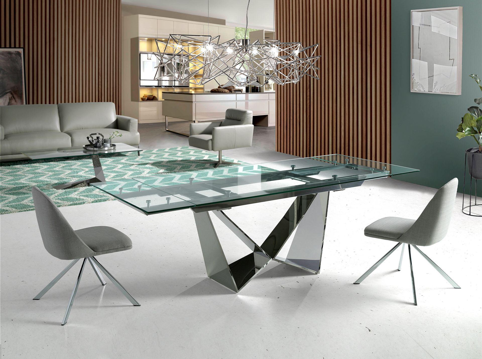 Dining table Glass/steel 2