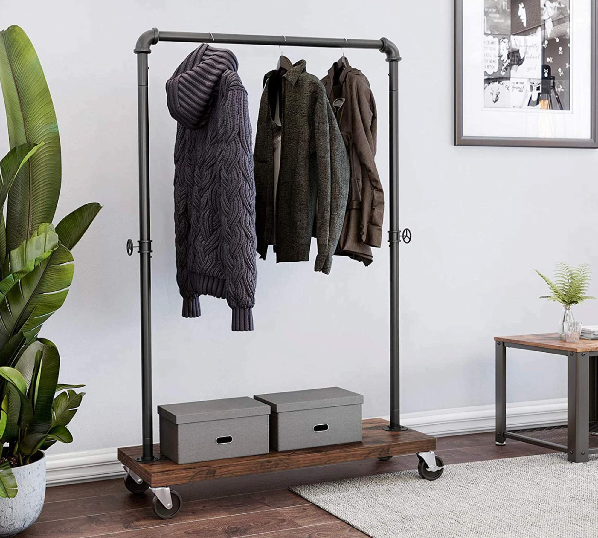 Garderobenständer Spanplatte Metall Schwarz 4