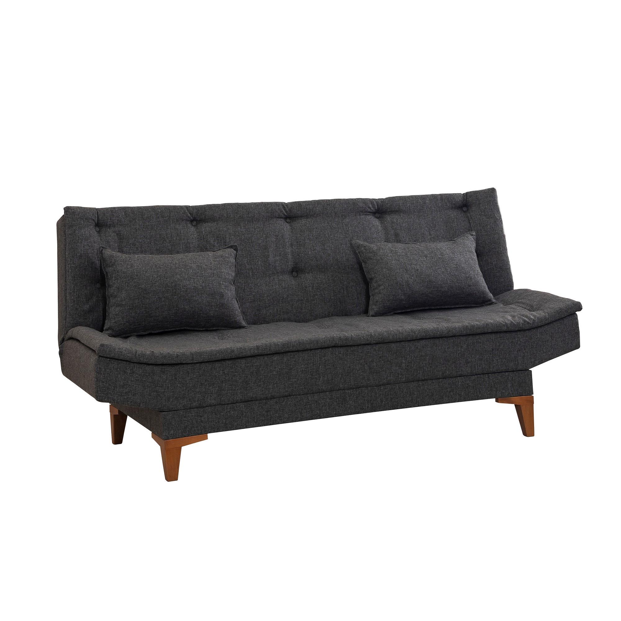Santo Schlafsofa 3-Sitzer Holzfurnier Anthrazit 3