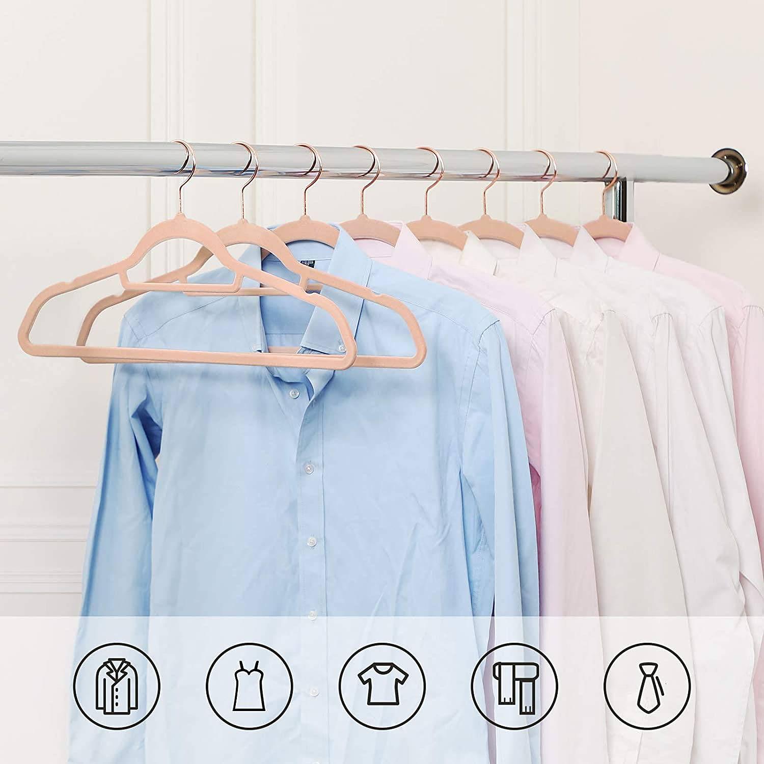 Ashbury Clothes Hangers Set of 50 ABS Plastic Pink Gold 1