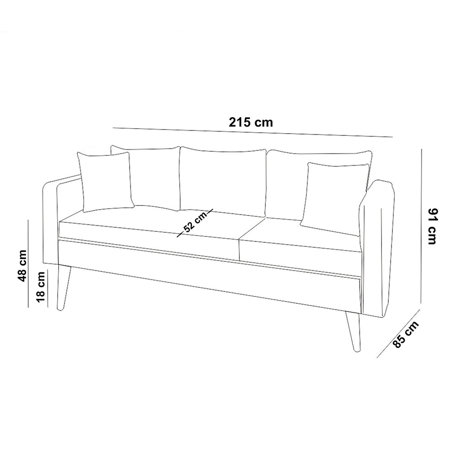 Sofia Sofa 3-Sitzer Holz Grün 8