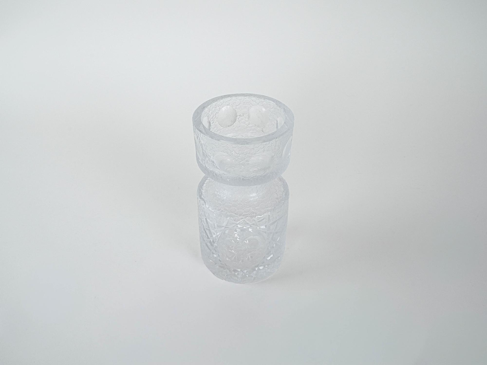 Glasvase Transparent 1960er Jahre 4