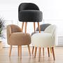 Rufmee Pouf impiallacciatura di legno bianco 5