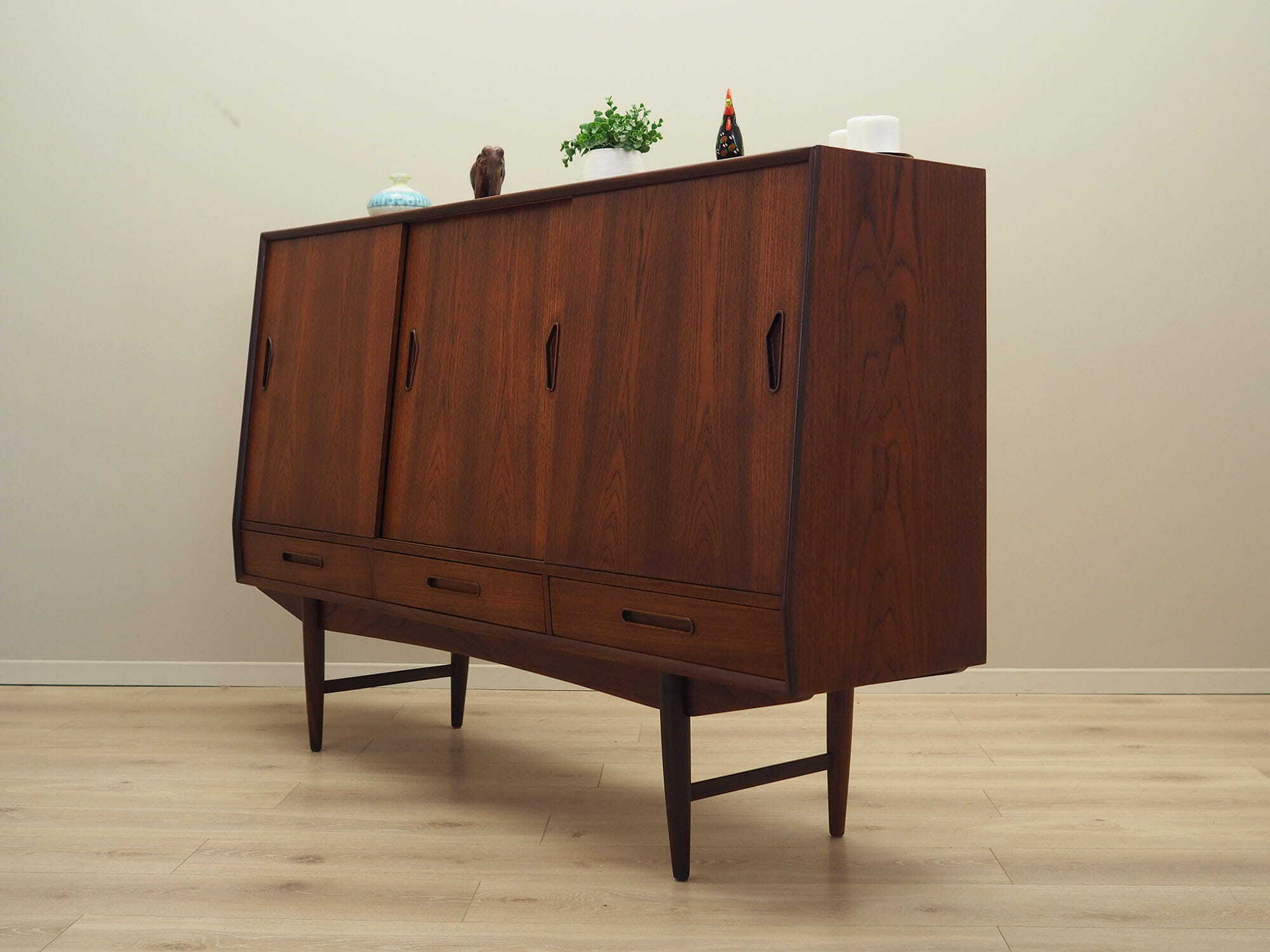 Highboard Holz Braun 1960er Jahre  3