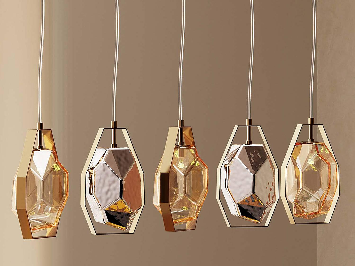 Diamond Fever Dining Hängeleuchte Stahl Glas 0