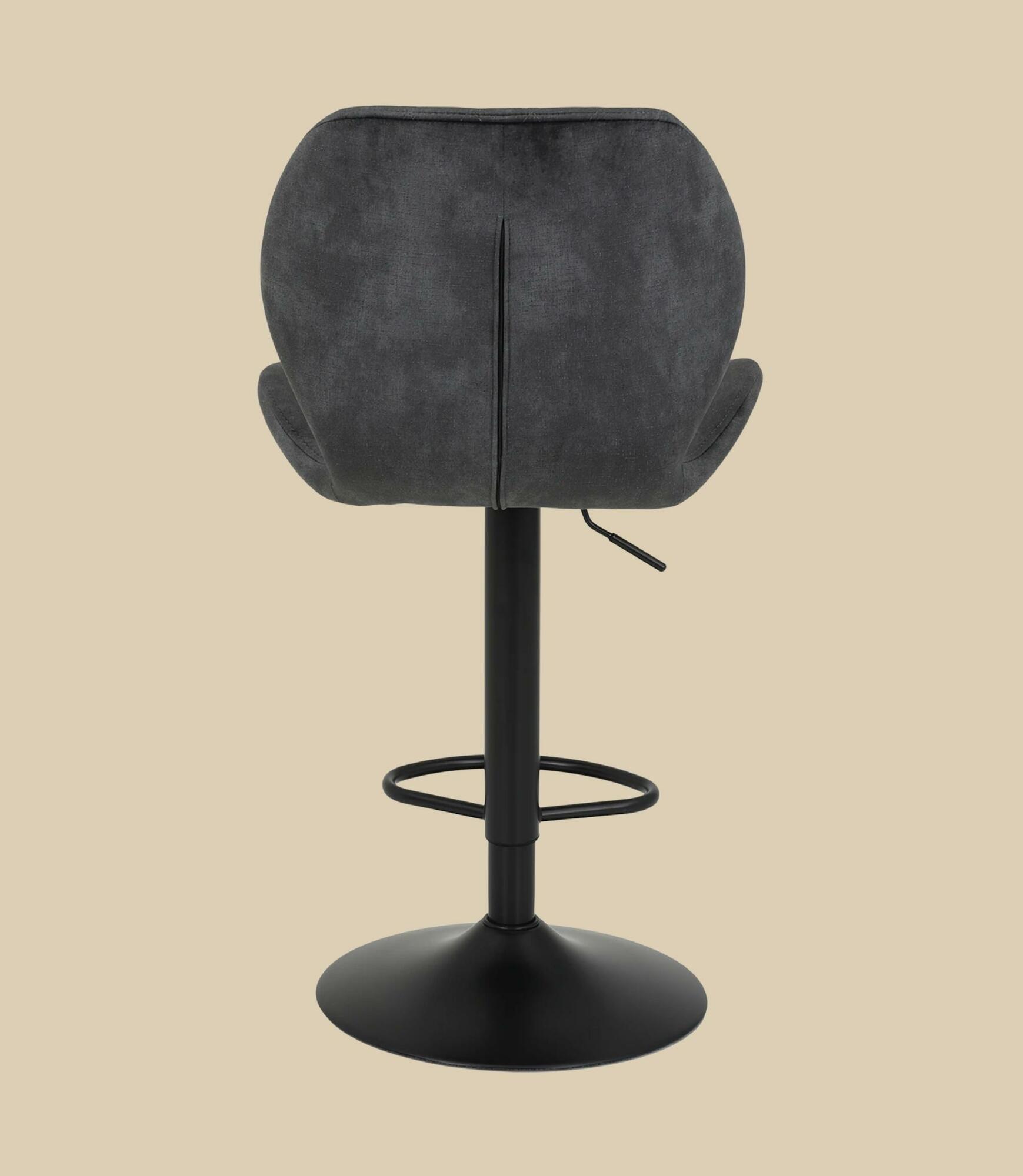 2x Barhocker in Steppoptik Samt Anthrazit  4