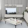 Lyon 3 Living room furniture set Wood veneer Cream Black 1