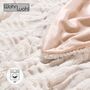 Couchdecke aus Fellimitat Creme 4