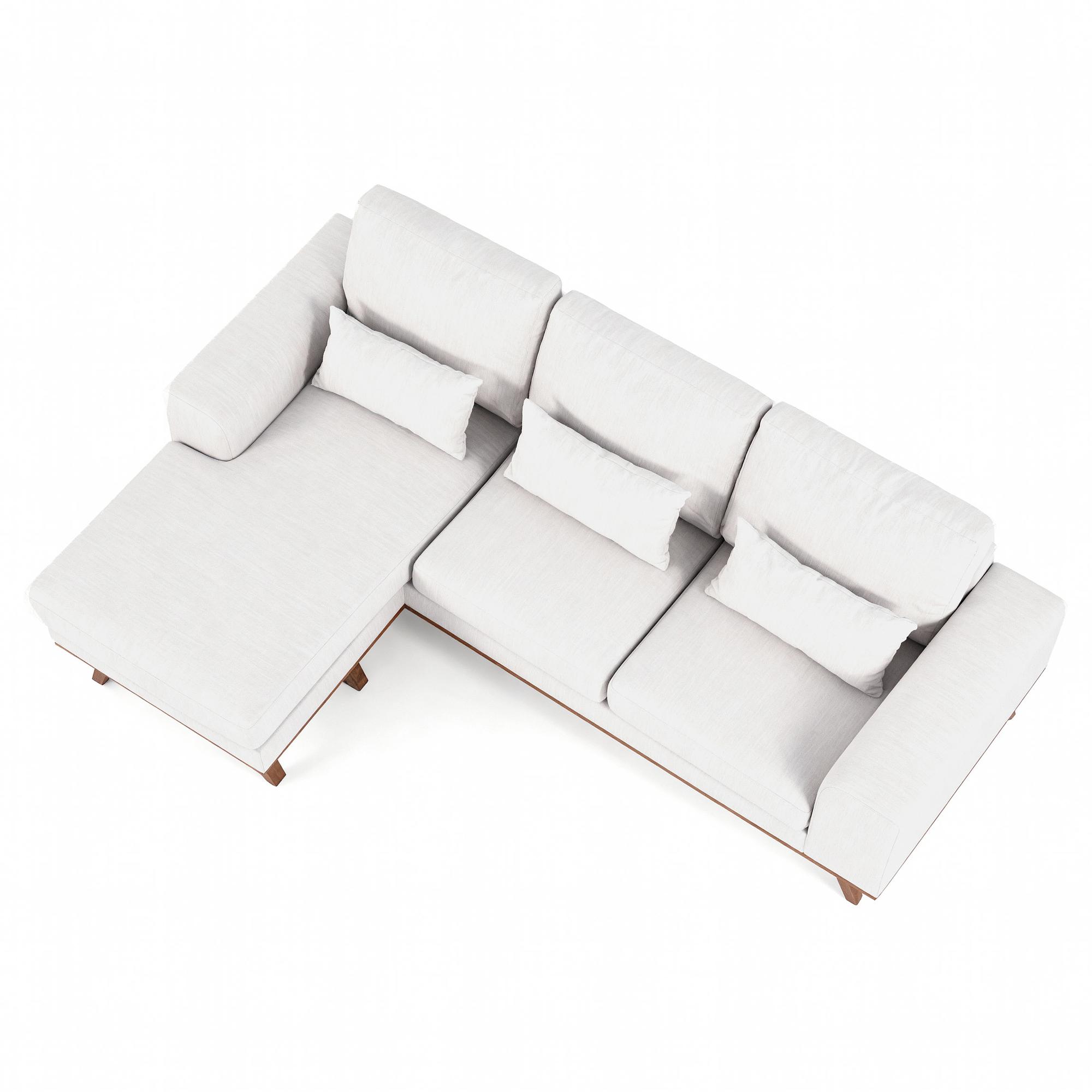 Ecksofa Japandi 3-Sitzer Beige 8
