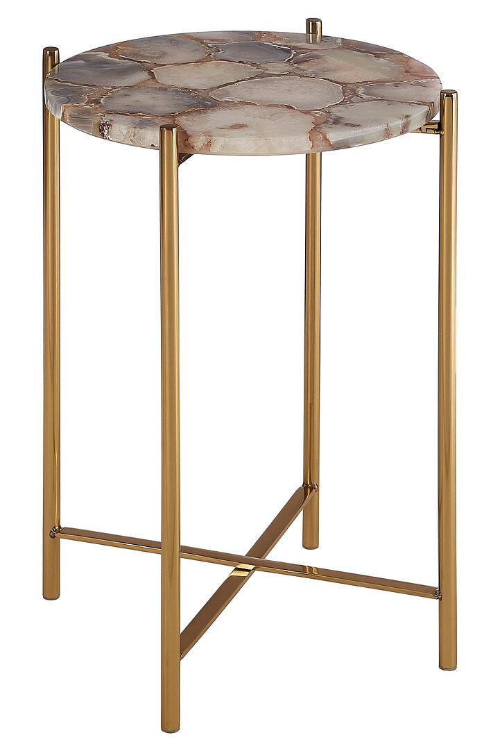 Vita Side Table Steel Stone Natural Agate 2