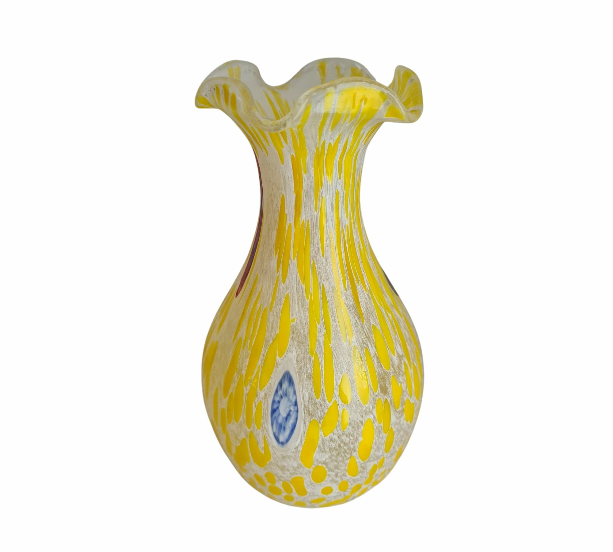 Blumenvase Klein Muranoglas Gelb 1