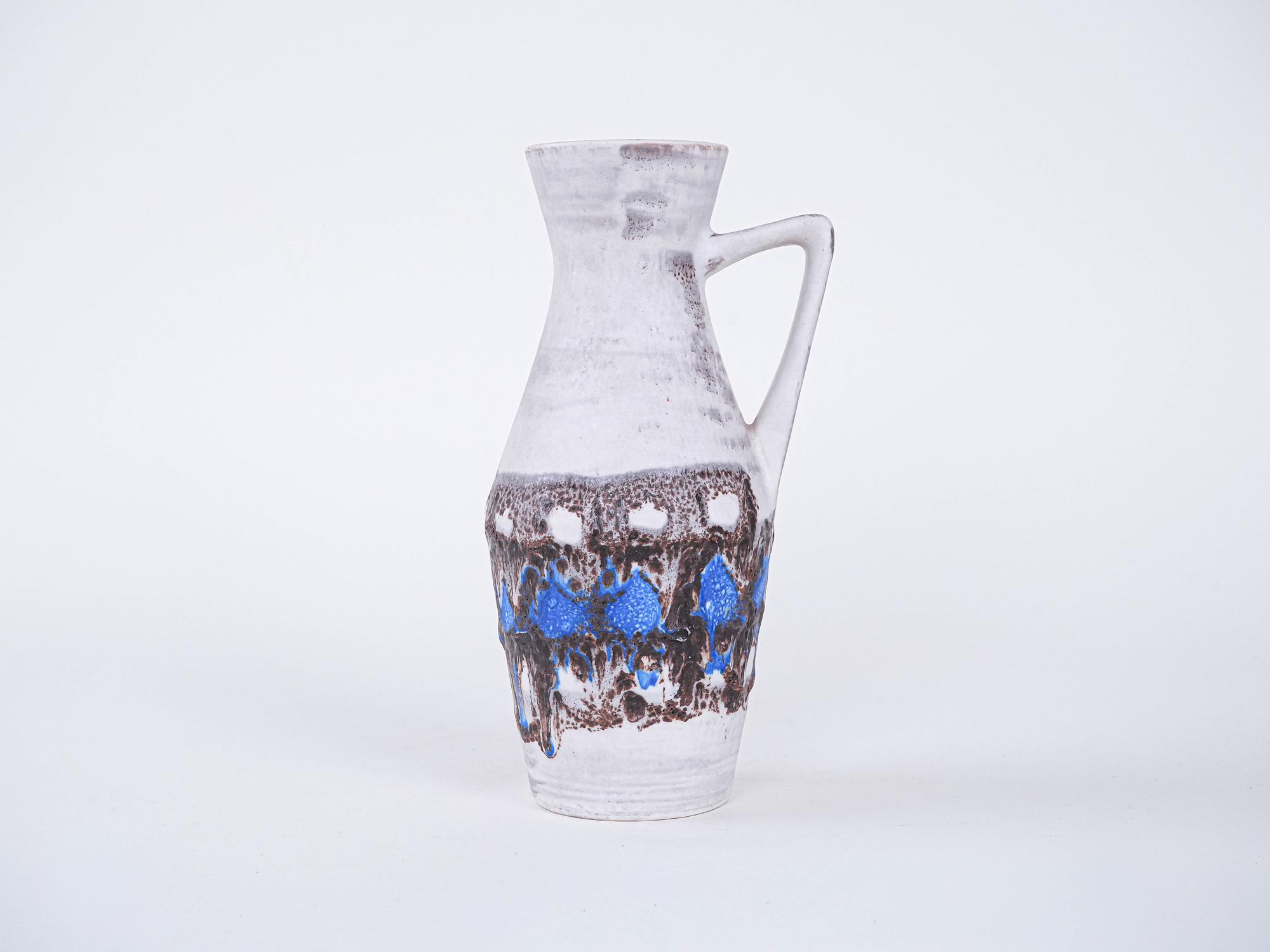 Keramikvase mit Henkel 1960er Jahre 2