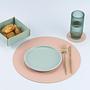 Placemat Round 100% Recycled Leather Pink 6