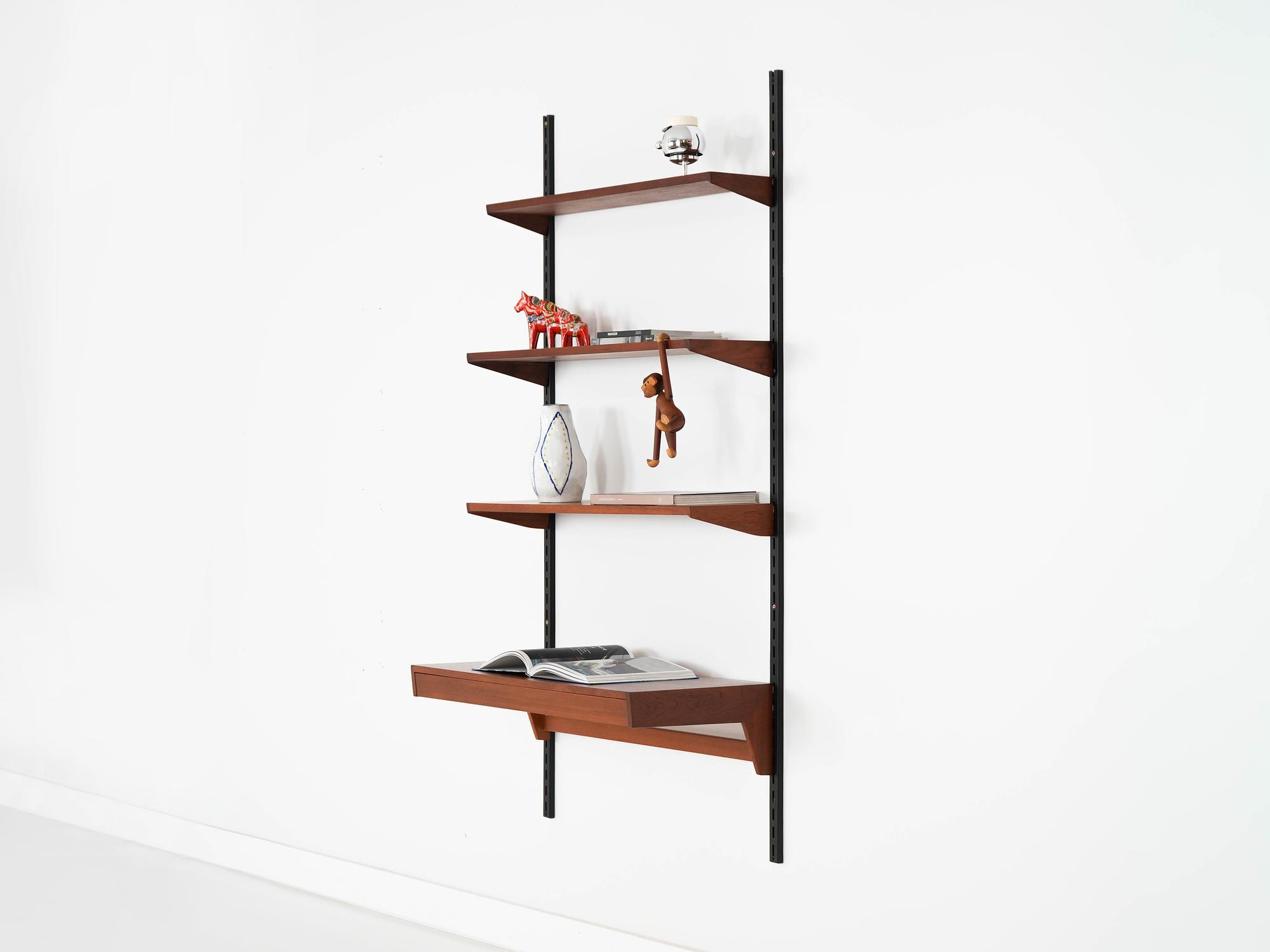 Modular teak shelving unit 1960s 3