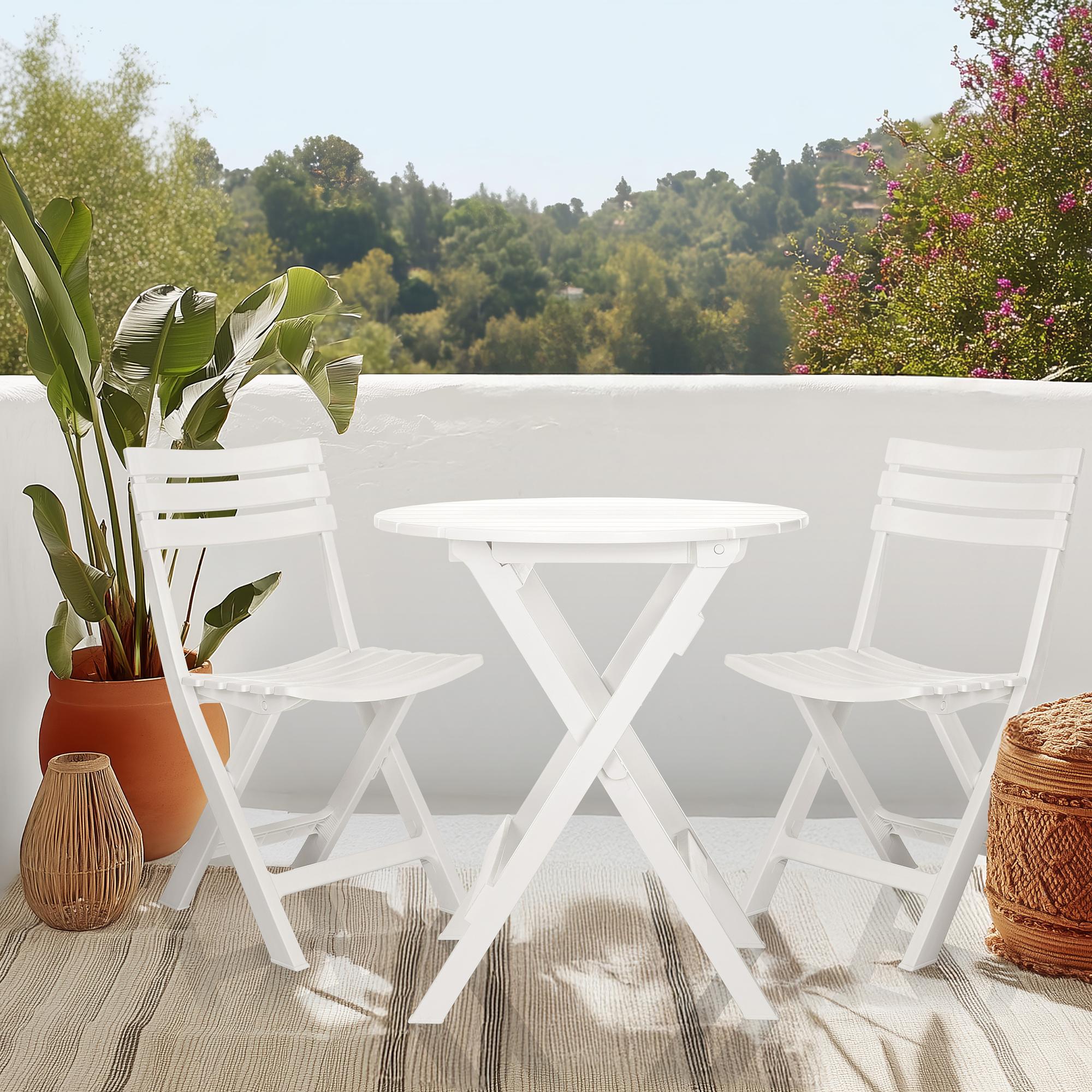 Garden table / Folding table TRAVANO T plastic white hjh LIFE 2