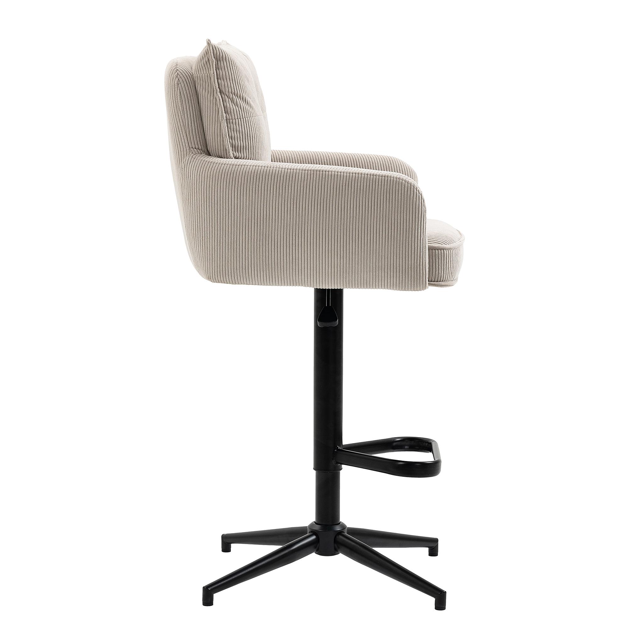 Bar stool DIDRIP Set of 2 Height Adjustable Beige 3