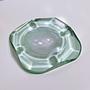 Vintage ashtray crystal glass turquoise 1950s 2