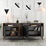 Milan Sideboard Walnussbraun Marmoroptik Schwarz 180cm 2