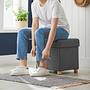 Upholstered Ottoman Oblava with Storage Space Woven Fabric Solid Birch Grey 2