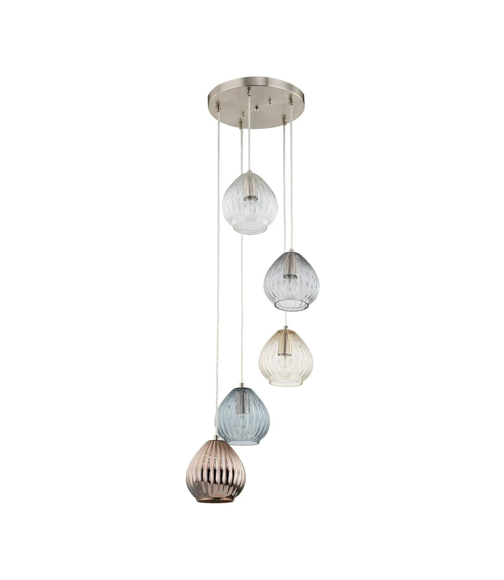 Pendant lamp Caid Iron / Glass 5-light 2