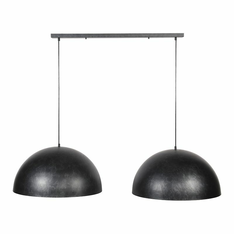 Dome Pendelleuchte 2-flammig Metall Schwarz 1