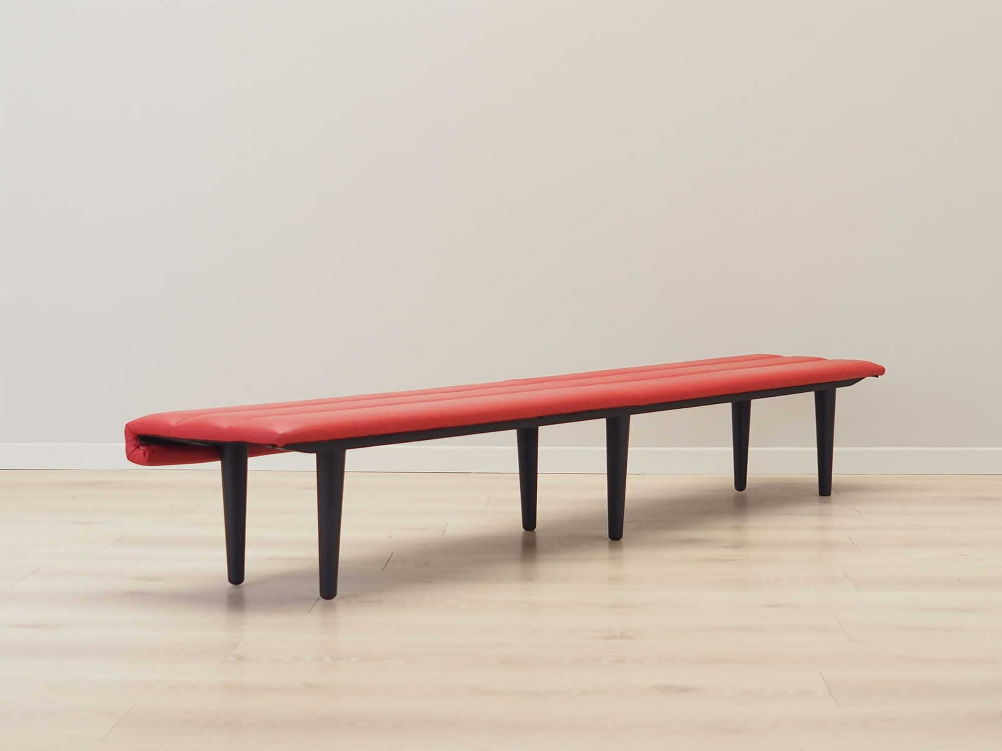 Vintage Bank Holz Leder Rot 1990er Jahre 3