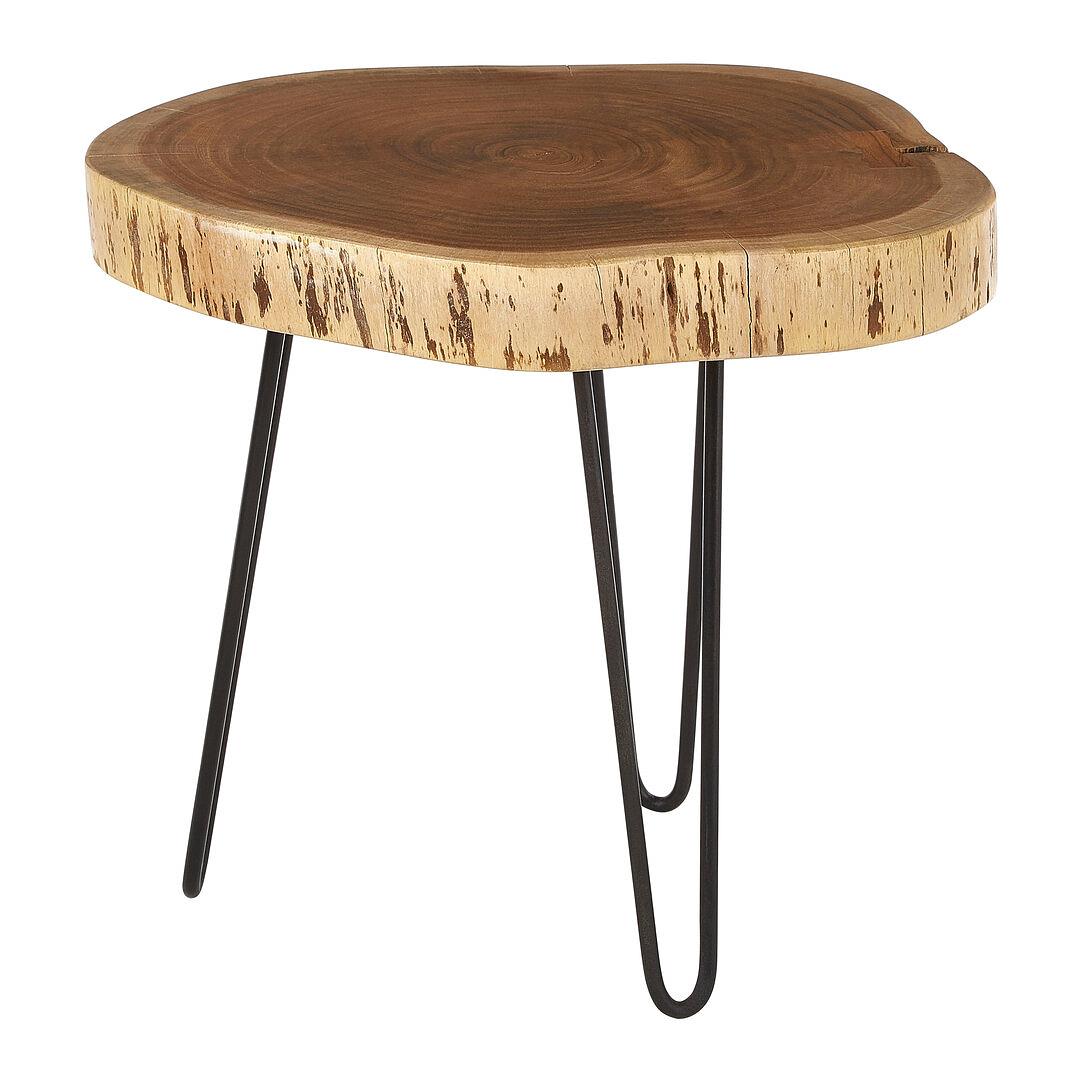 Nandri Side Table Solid Acacia Wood Metal 0