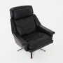 Vintage office chair leather black 1970s 9
