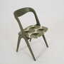 Vintage Chair Wood Fabric Green 1970s 6
