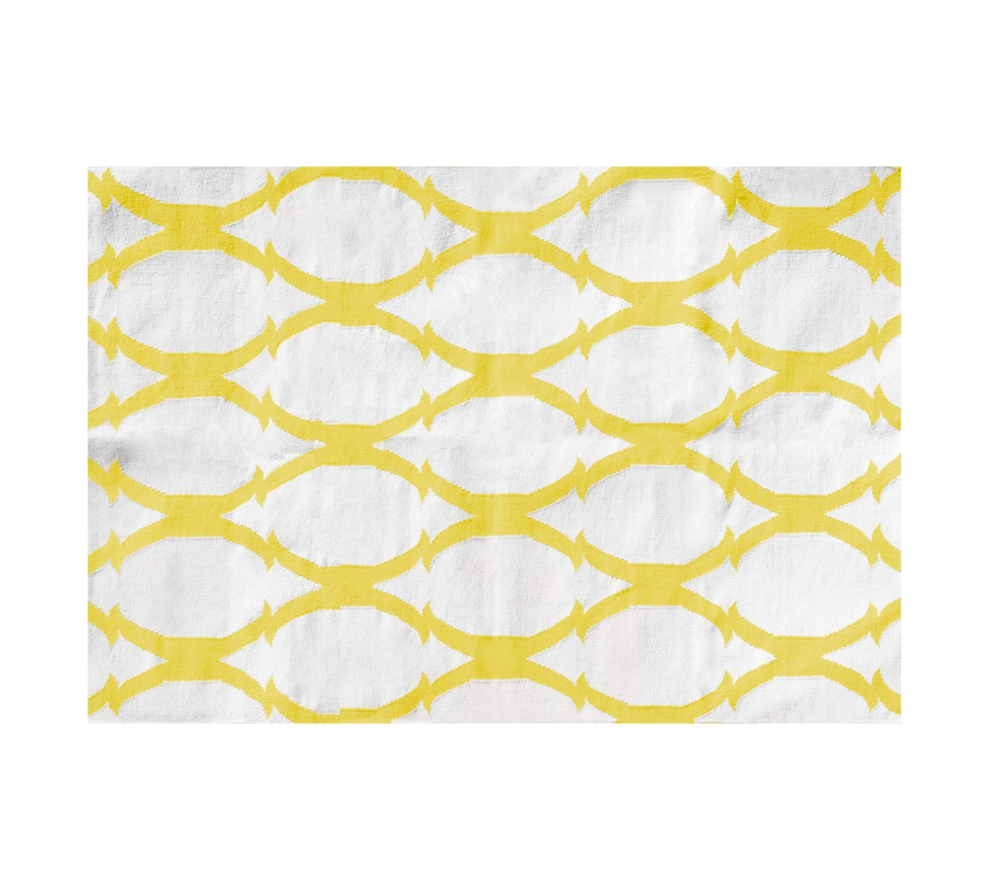 Outdoor-Kilim Teppich Gelb Weiß 230 x 300 cm 0
