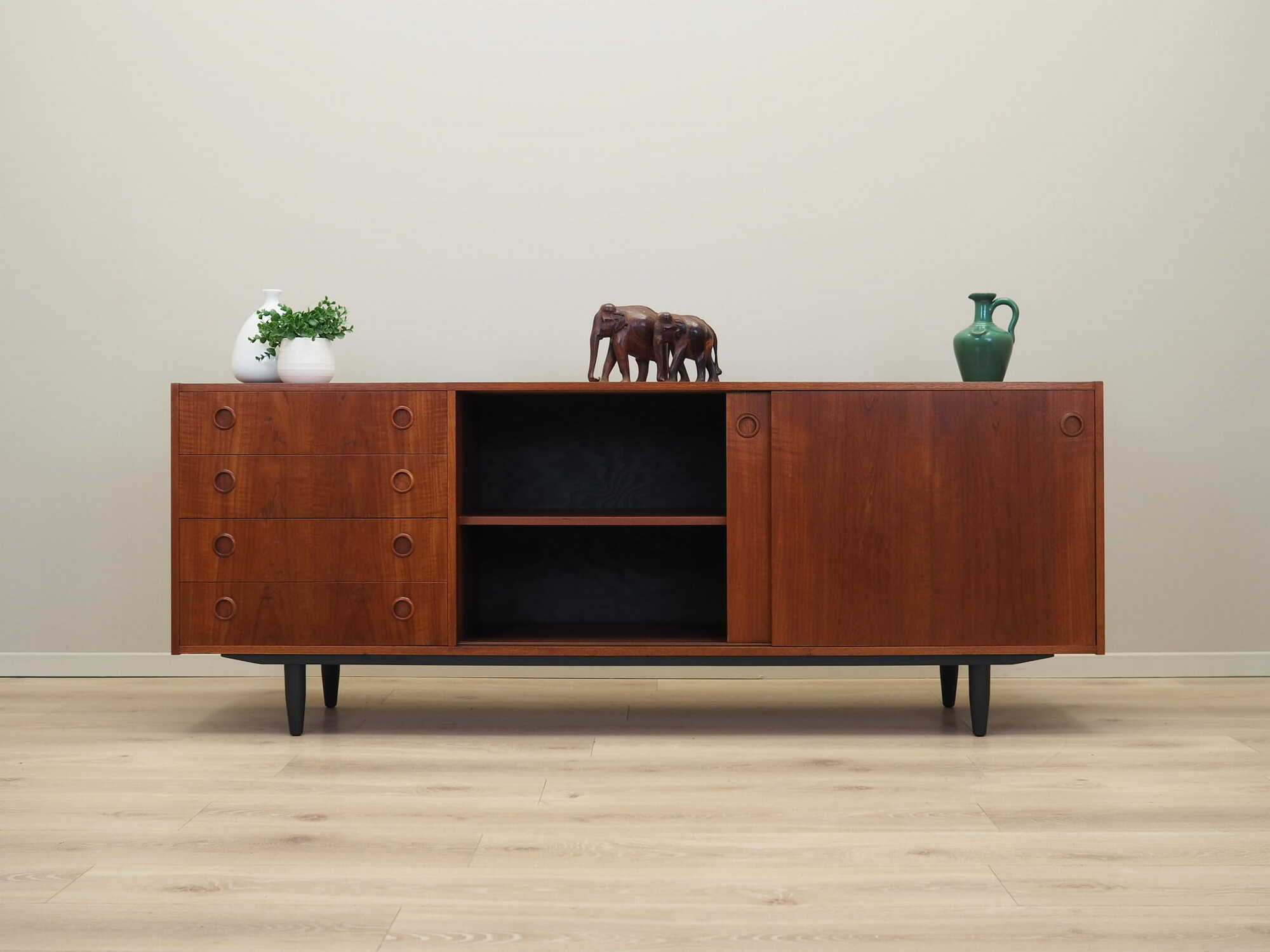Vintage Sideboard Teakholz Braun 1970er Jahre 2