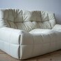 Vintage Michel Ducaroy Kashima Sofa 2-Sitzer Leder Weiß 2