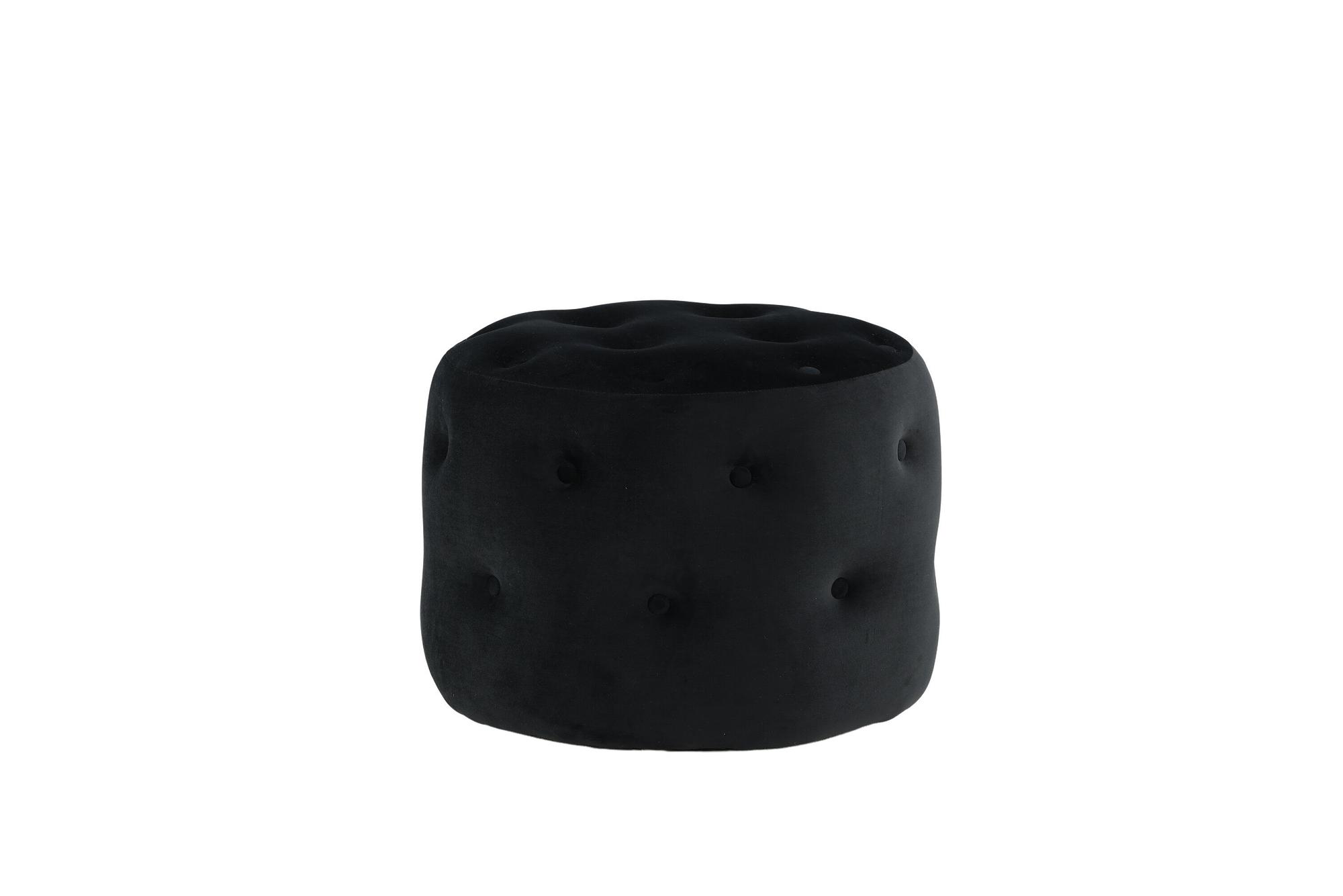 Benjamin Pouf Velvet Black 7